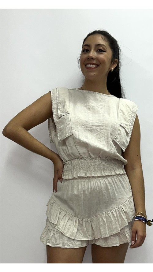 TOP LISO DAMA BEIG