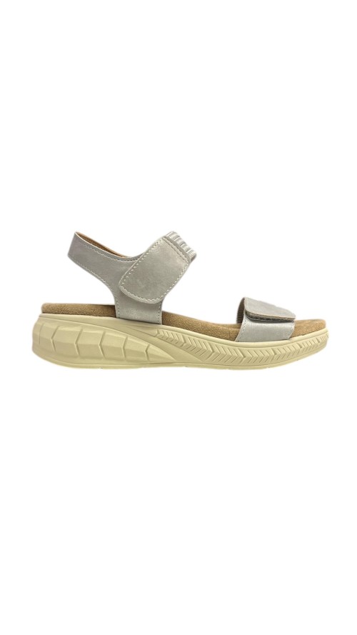 SANDALIA SOFT DOBLE VELCRO PLATA