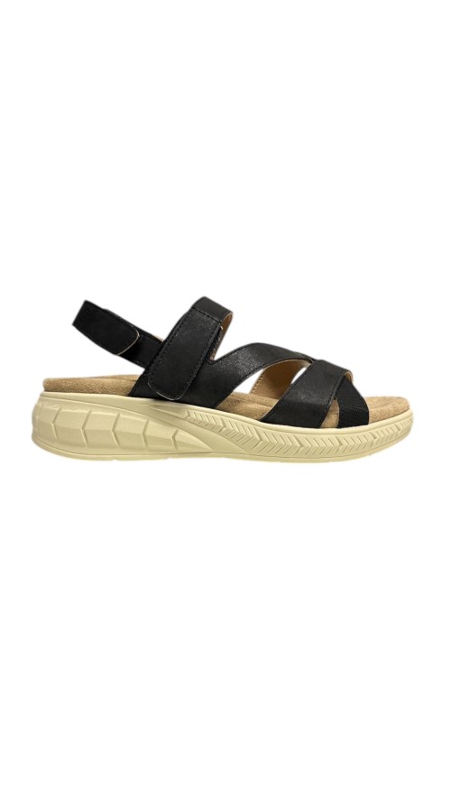 SANDALIA SOFT DOBLE VELCRO NEGRO