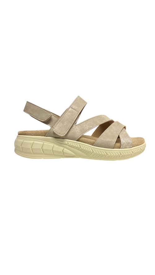 SANDALIA SOFT DOBLE VELCRO BEIG