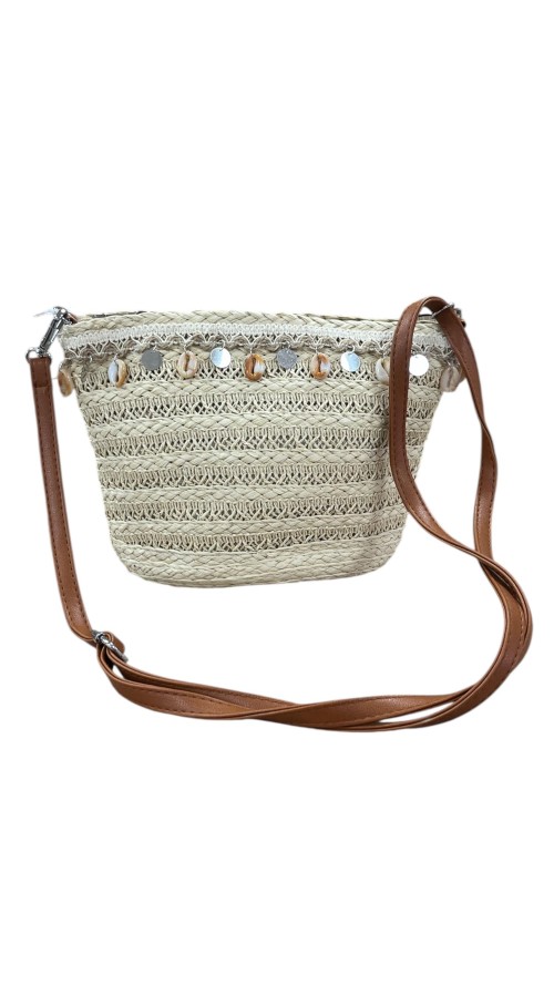 BOLSO RAFIA CONCHITAS BEIG