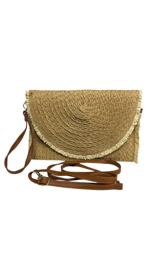 CARTERA RAFIA FILO CLARO BEIG