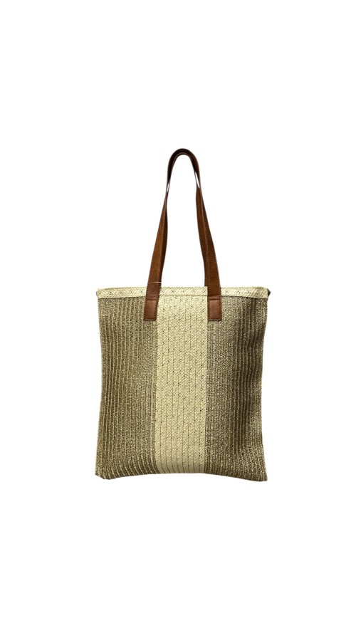 BOLSO CESTA FILO ORO BEIG