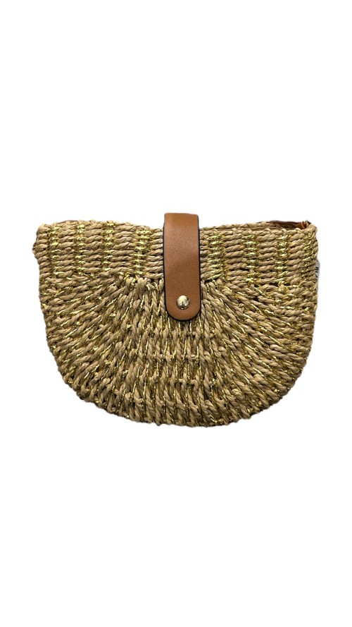 BOLSO RAFIA MEDIA LUNA CAMEL