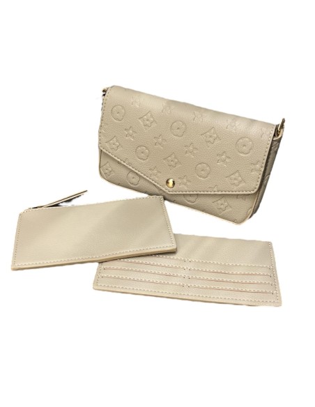 BOLSO CON CARTERA Y BILLETERA BEIG