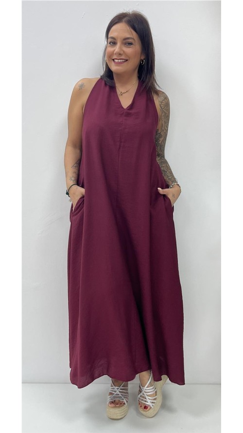 VESTIDO GEMA BURDEOS