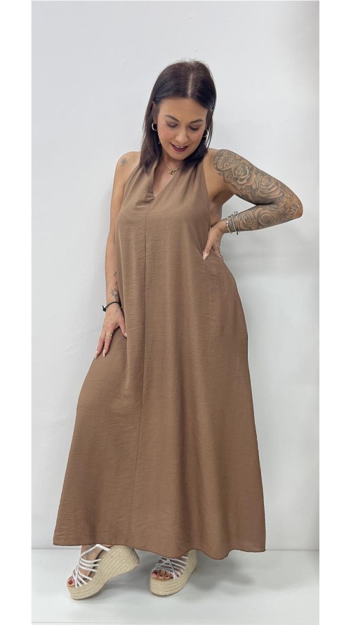 VESTIDO GEMA MARRON