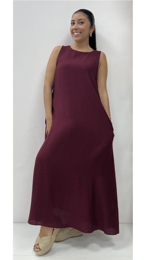 VESTIDO CHARI BURDEOS