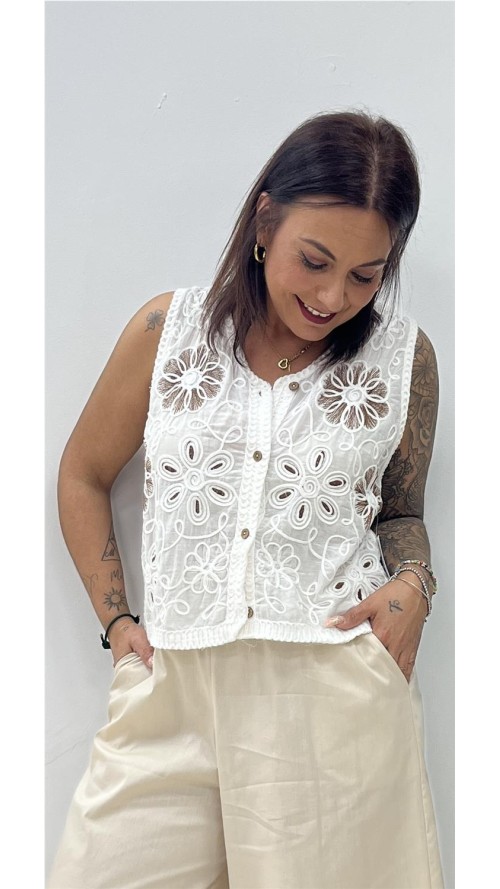 CHALEQUILLO FLOR MARRON