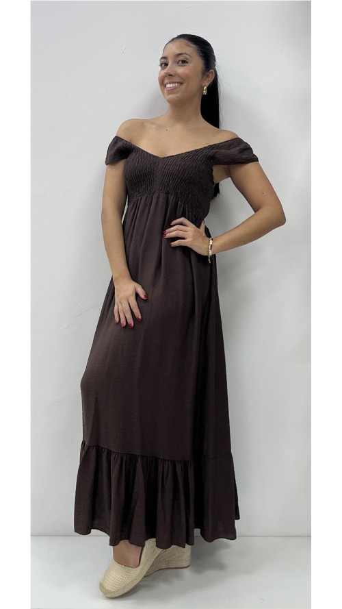 VESTIDO GLORIA MARRON