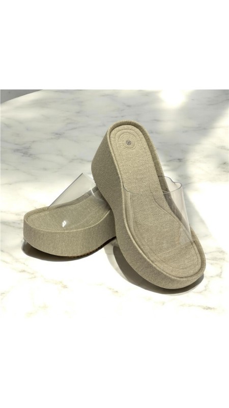 CUÑA TRANSPARENTE BEIG 2