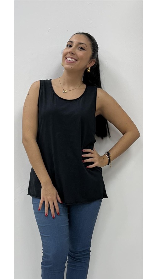 CAMISETA TIRANTA ALGODON NEGRO