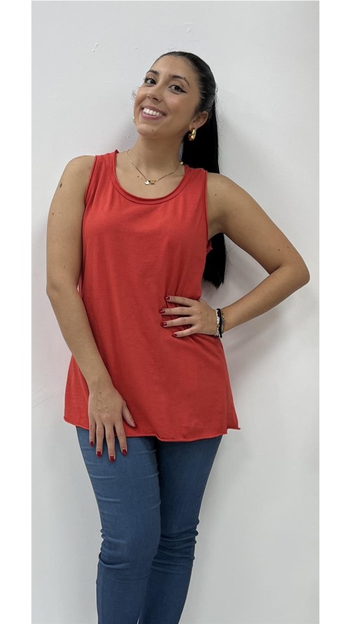 CAMISETA TIRANTA ALGODON ROJO