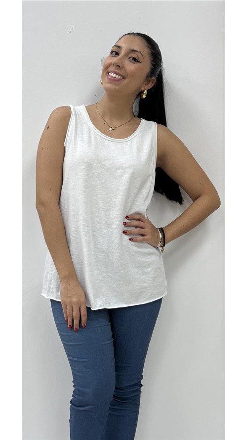 CAMISETA TIRANTA ALGODON BLANCO