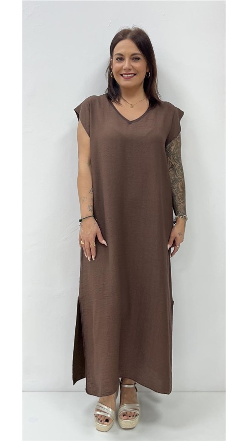 VESTIDO HELGA MARRON