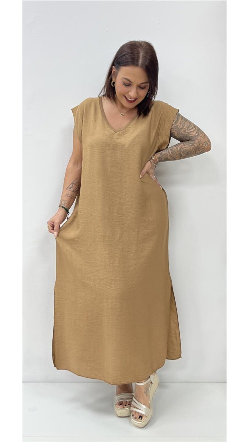 VESTIDO HELGA CAMEL