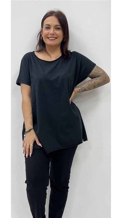 CAMISETA ALGODON BASICA NEGRO