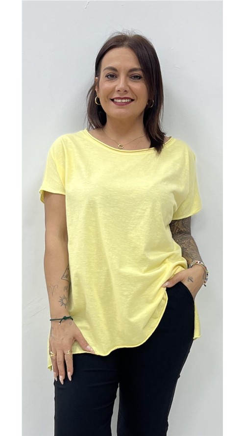 CAMISETA ALGODON BASICA AMARILLO