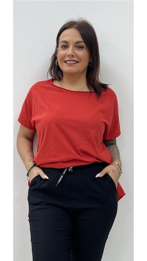 CAMISETA ALGODON BASICA ROJO
