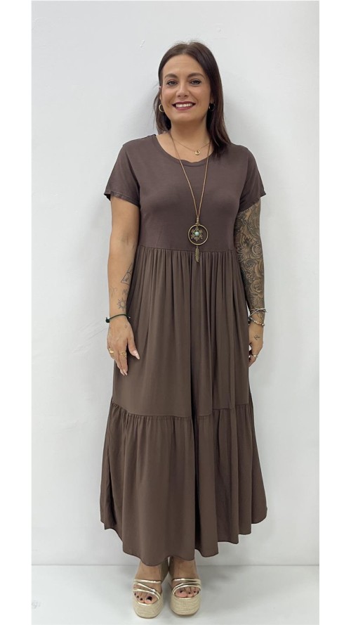 VESTIDO JANETH MARRON