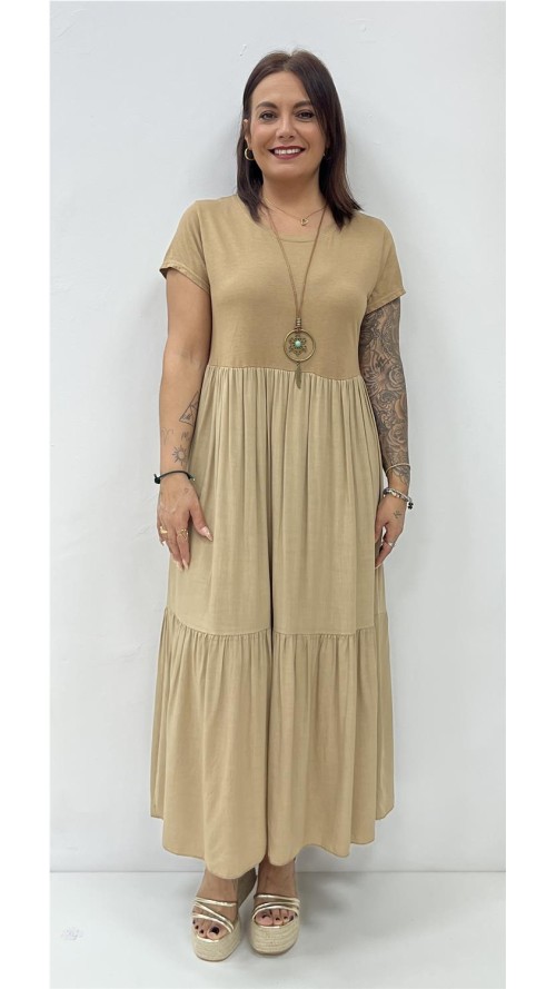 VESTIDO JANETH CAMEL