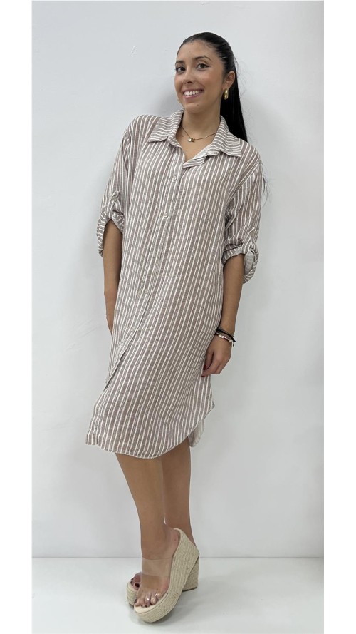 VESTIDO HELEN MARRON