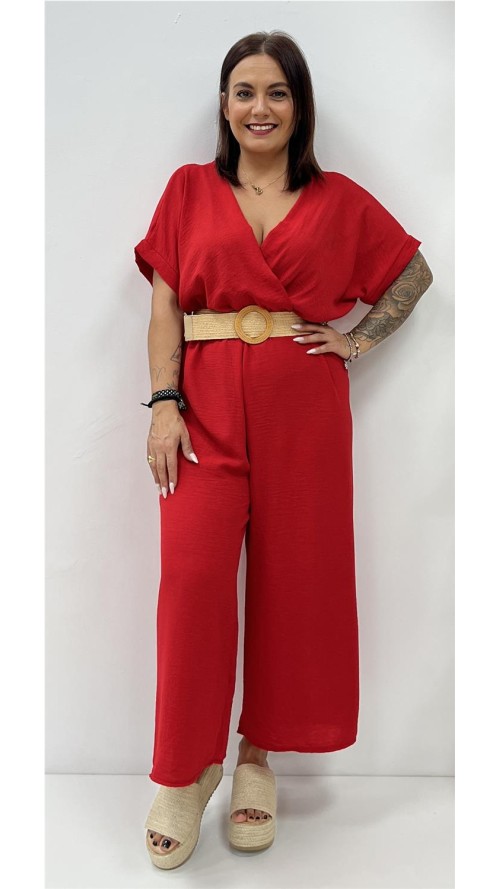 MONO CON CINTURON ARGOLLA ROJO