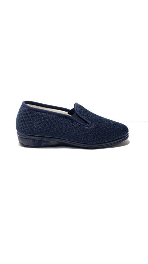 ZAPATILLA REJILLA DOBLE ELASTICO MARINO