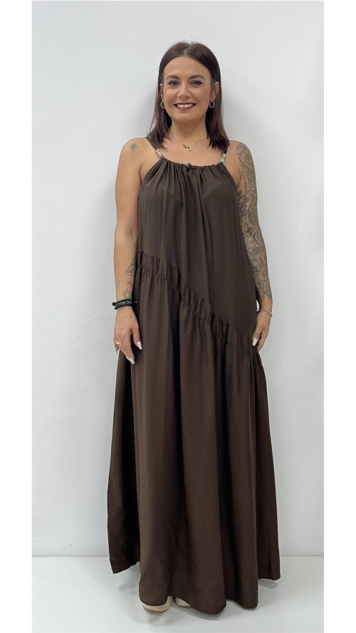 VESTIDO VALERIA MARRON
