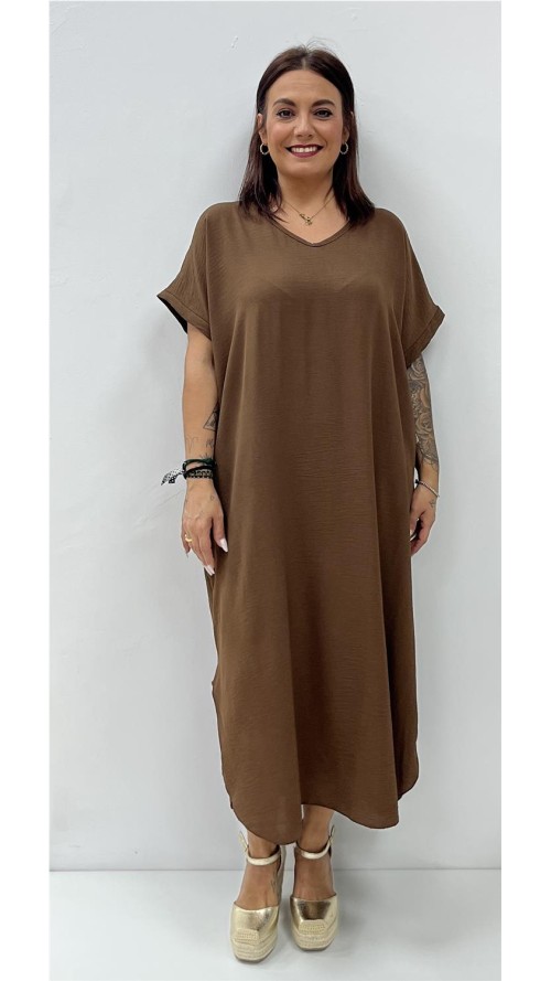 VESTIDO SUELTO MARRON