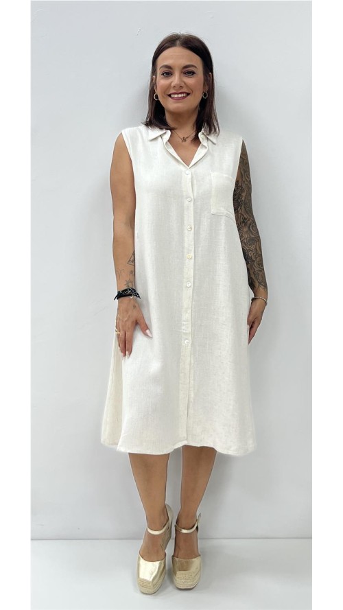 VESTIDO ADELA BEIG TOSTADO