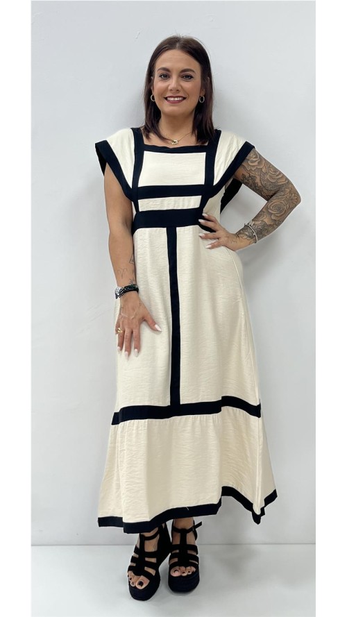 VESTIDO VICTORIA BEIG TOSTADO