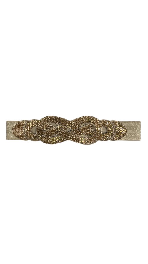 CINTURON ELASTICO BRILLO ORO