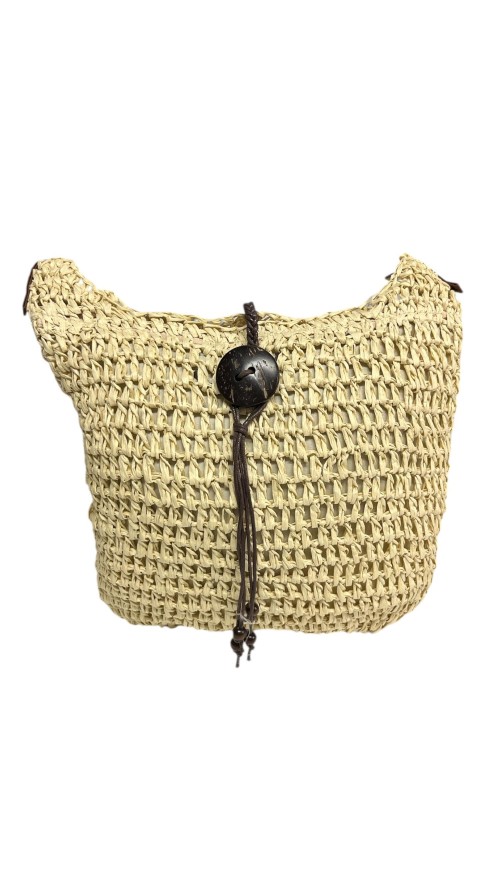 BOLSO RAFIA ADORNO MADERA BEIG