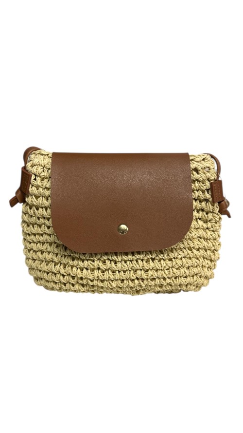 BOLSO RAFIA PEQUEÑO SOLAPA BEIG