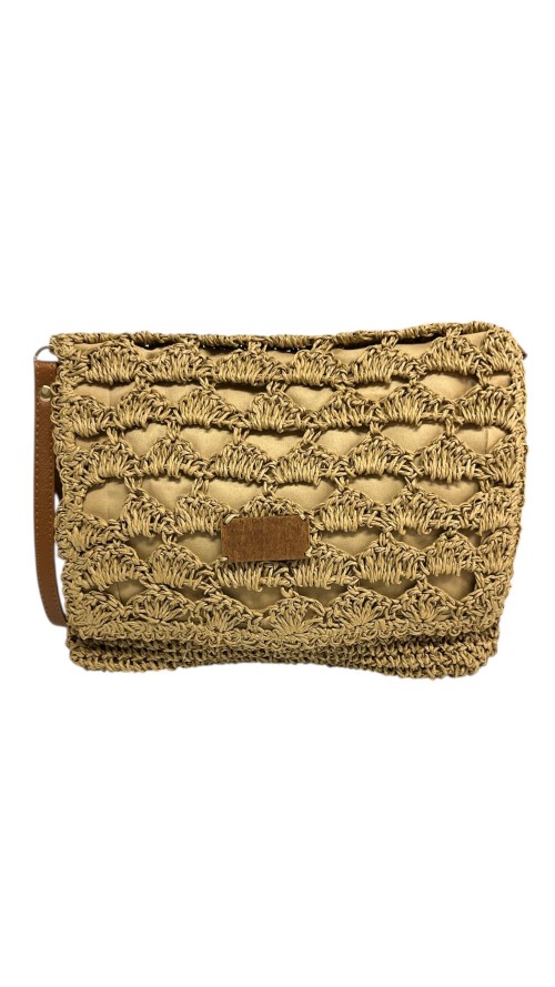 BOLSO SOBRE DE RAFIA CAMEL