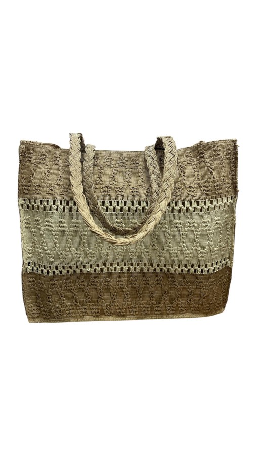 BOLSO-CESTA BICOLOR CAMEL