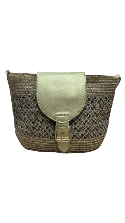 BOLSO RAFIA COMBINADO ORO CAMEL