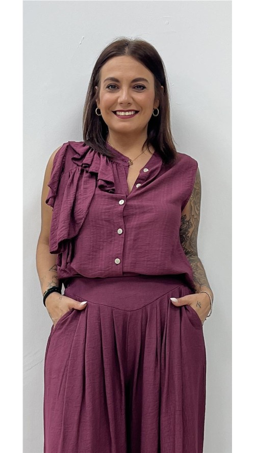CAMISA ANA BURDEOS