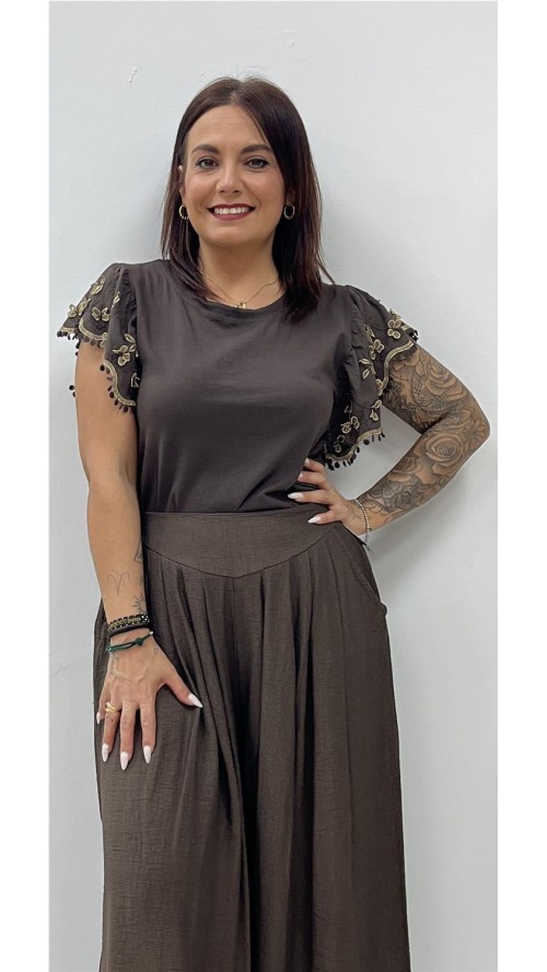 CAMISETA MARIPOSA MARRON