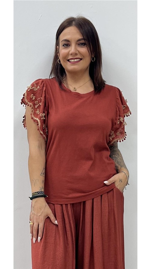 CAMISETA MARIPOSA TEJA