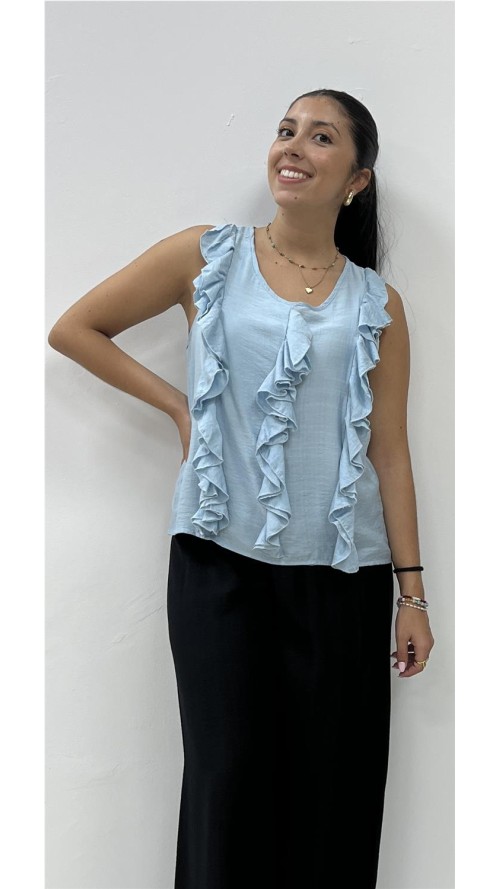 CAMISA IRAIDA CELESTE