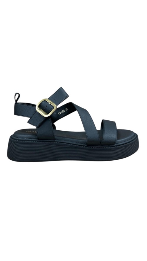 SANDALIA SPORT TIRAS NEGRO