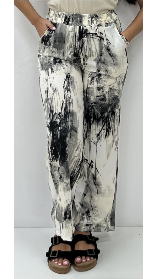 PANTALON ESTAMPADO NEGRO
