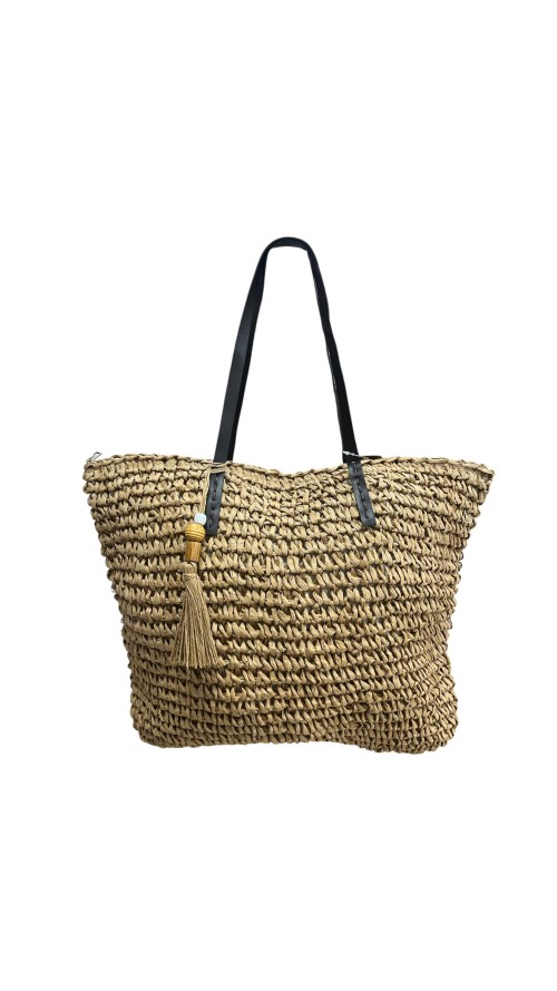 BOLSO CESTA GRANDE DE RAFIA CAMEL