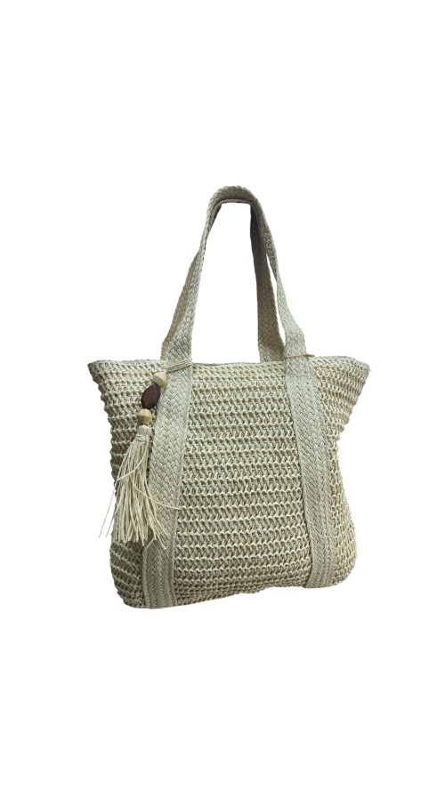 BOLSO GRANDE RAFIA ASA ANCHA BEIG