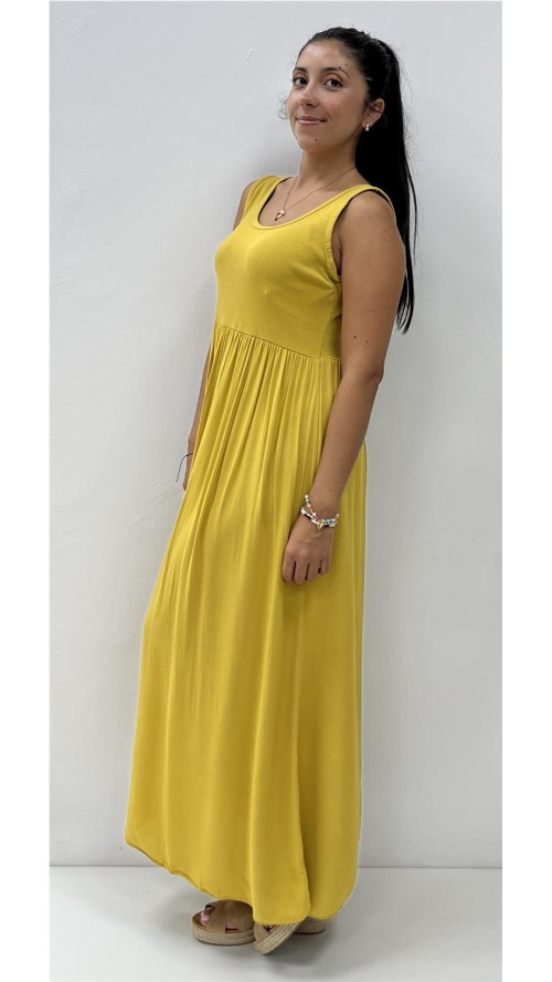 VESTIDO KALISTA MOSTAZA