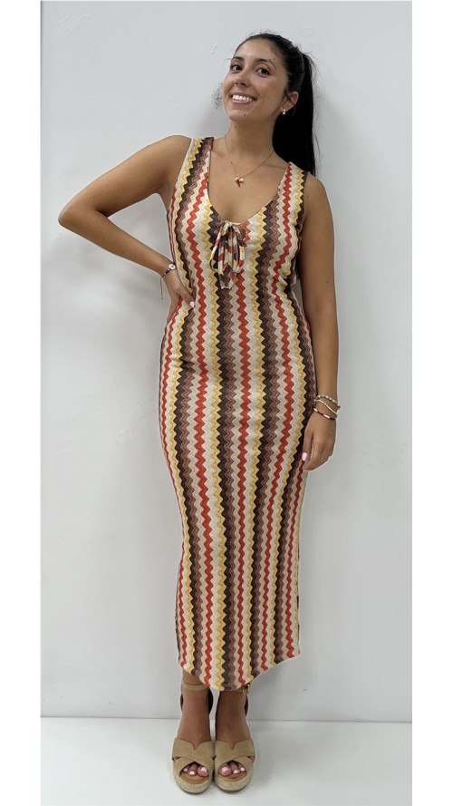 VESTIDO COLOR MARRON