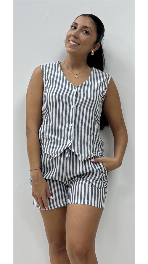 CONJUNTO RAYAS MARINERO NEGRO