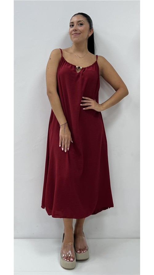 VESTIDO ARGOLLA BURDEOS